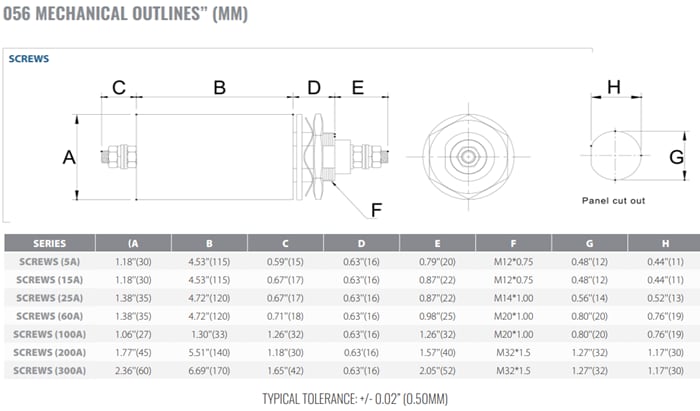 Mechanical Drawing - Astrodyne TDI 056 Feed-Through Filters & Capacitors